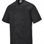 chefs pop button jacket black