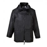 black rain jacket