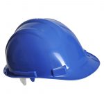 blue hard hat